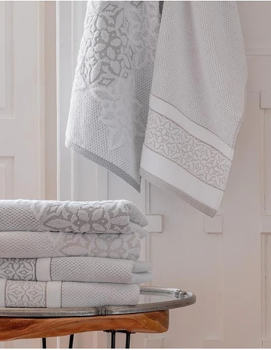 Conjunto de 3 toallas de baño 100% algodón 500 gr./m2 - Floral Lasa-Home