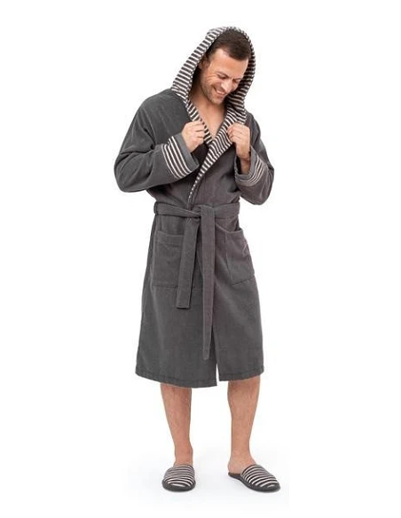 Albornoz baño con capucha 100% algodón 360 gr./m2 ETHNIC  Lasa Home