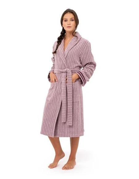 Albornoz baño mujer rizo 100% algodón 360 gr./m2 Velvet Lasa Home