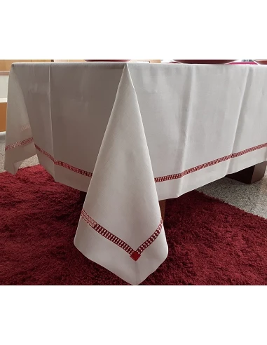 Toalhas de mesa de linho bordada a mão - Toalha de mesa de natal - Bordados da Lixa