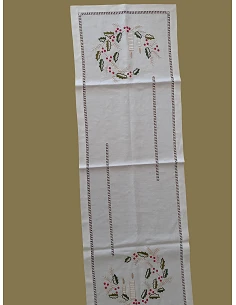 50x150 cm - Caminho de mesa 100% linho - Bordados da Lixa 2
