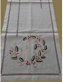 50x150 cm - Caminho de mesa 100% linho - Bordados da Lixa
