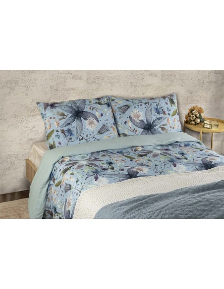 Jogo saco edredão 100% algodão percal - Ref. Iris Gamanatura