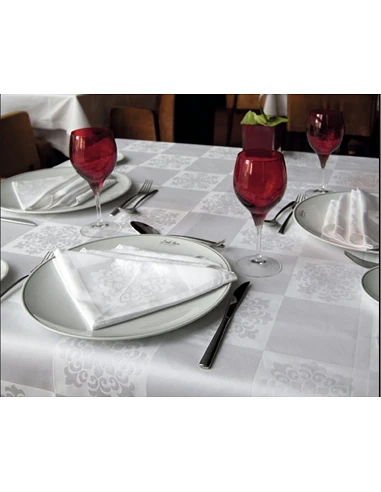 Toalha de mesa rectangular damasco 100% algodão branco de Portugal