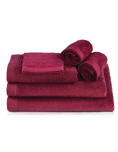 Toallas baño 100% algodón peinado 580 gr. color burdeos