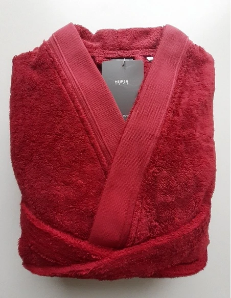 Albornoz kimono 100% algodón peinado color burdeos