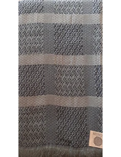 Manta para sofa 130x170 cm - mantas decorativas jacquard con flecos DeVilla - Tonos de azul