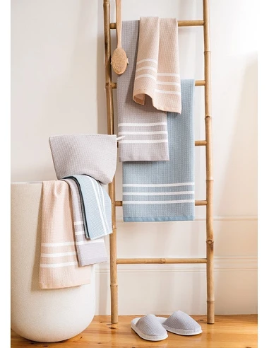 Conjunto de 3 toallas de baño 100% algodón 500 gr./m2 - WAFFLE Lasa-Home
