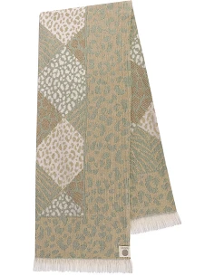 Manta para sofa 130x170 cm - mantas decorativas jacquard con flecos - DeVilla 6513PA- Col. B- Green