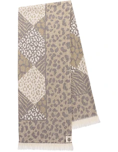 Manta para sofa 130x170 cm - mantas decorativas jacquard con flecos - DeVilla 6513PA- Col. A- Grey