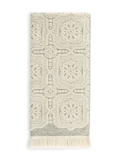 Jogo toalhas de banho jacquard com franjas - 550 gr/m2 - 83% algodão  / 13% linho 2