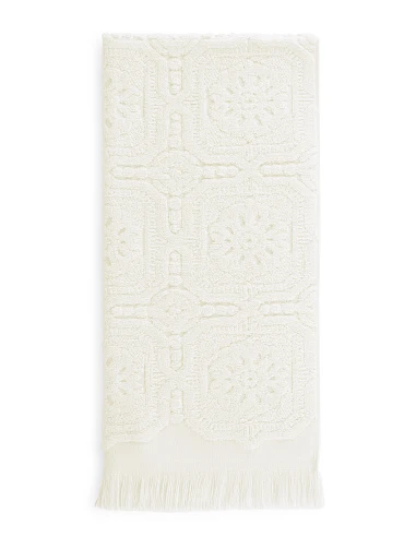 Jogo de toalhas de banho jacquard com franjas - 100% algodão