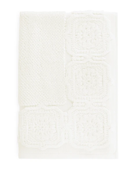 Tapete de banho jacquard 50x70 cm com - 800 gr/m2 - 100% algodão cor marfim