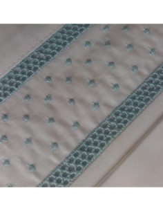 AZUL - JUEGO DE SÁBANAS 100% ALGODÓN PERCAL 200x200+30 cm