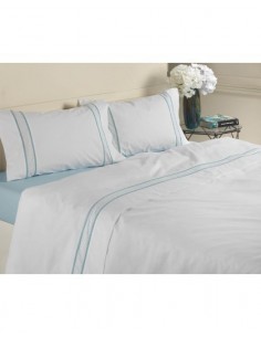 AZUL - JUEGO DE SÁBANAS 100% ALGODÓN PERCAL 200x200+30 cm AZUL - JUEGO DE SÁBANAS 100% ALGODÓN PERCAL 200x200+30 cm