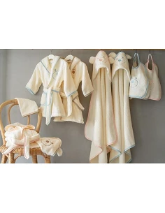 Capa de baño de bebé 85x85 cm - Toalla capucha bebé bordada