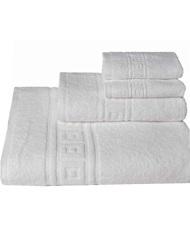 50x100 cm /  60 toallas blancas hosteleras 100% algodón rizo americano