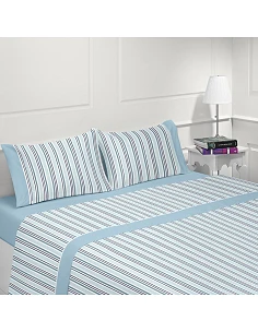 JUEGO DE SÁBANAS 100% ALGODÓN - MAFRA AZUL DE CASA&ALGODÃO JUEGO DE SÁBANAS 100% ALGODÓN - MAFRA AZUL DE CASA&ALGODÃO