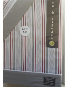 JUEGO DE SÁBANAS 100% ALGODÓN - MAFRA GRIS DE CASA&ALGODÃO