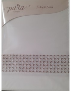 TAUPE - JUEGO DE SÁBANAS 100% ALGODÓN PERCAL CON FINO BORDADO APLICADO TAUPE - JUEGO DE SÁBANAS 100% ALGODÓN PERCAL CON FINO BORDADO APLICADO