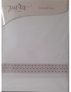 TAUPE - JUEGO DE SÁBANAS 100% ALGODÓN PERCAL CON FINO BORDADO APLICADO TAUPE - JUEGO DE SÁBANAS 100% ALGODÓN PERCAL CON FINO BORDADO APLICADO