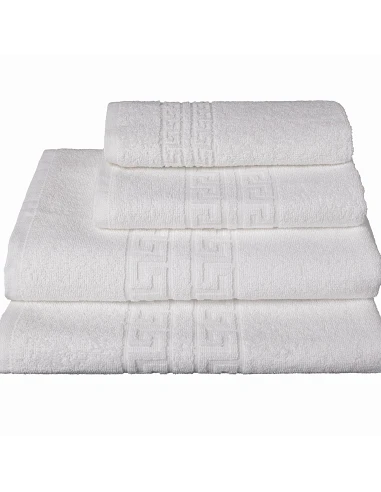 30x50 cm / 120 toallas blancas hosteleras 100% algodón rizo americano