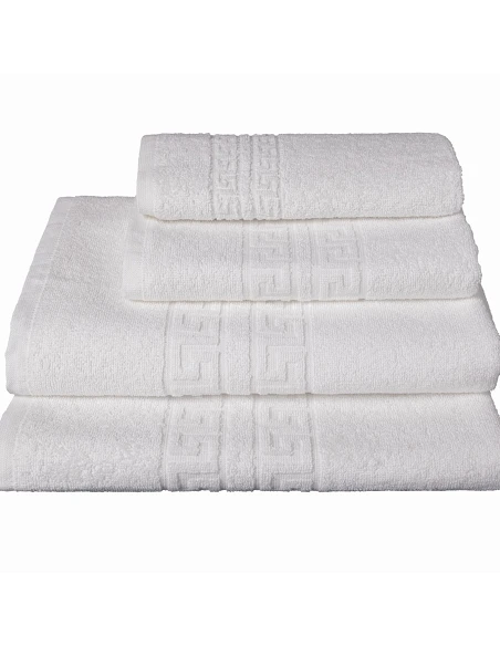 30x50 cm / 120 toallas blancas hosteleras 100% algodón rizo americano