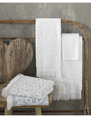 Jogo de 6 toalhas de banho 500 gr./m2 - 100% algodão em jacquard