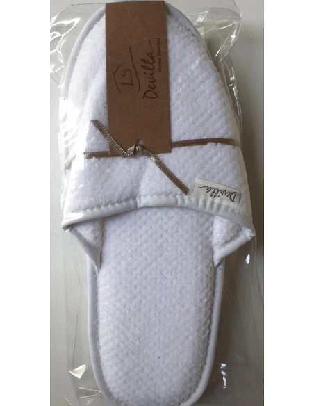 Chinelos de banho jacquard veludo-  Chinelos 100% algodão