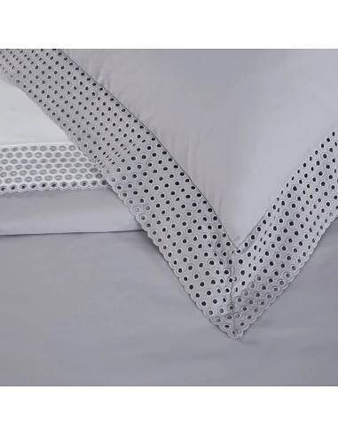 Roupa de cama Bordada - Solari cor cinza