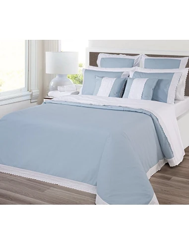 Roupa de cama Bordada - Lorena cor azul