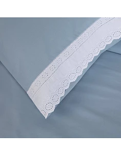 Roupa de cama Bordada - Lorena cor azul 2
