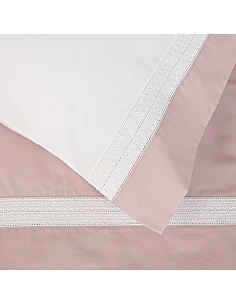 Ropa de cama bordada - Divinus color Rosa con Blanco