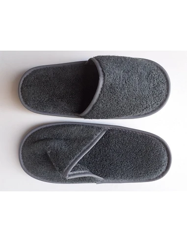 Zapatillas de baño en micro algodón extra suave color gris oscuro - Bomdia