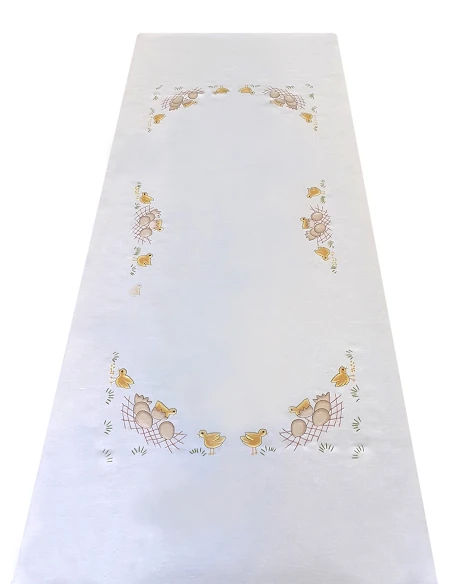 170x270 Mantel de lino Bordado A Mano - Mantel bordado Bainha de linhas