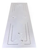 170x350 Mantel de lino Bordado A Mano - Mantel bordado richelieu C/ Flor Blanco
