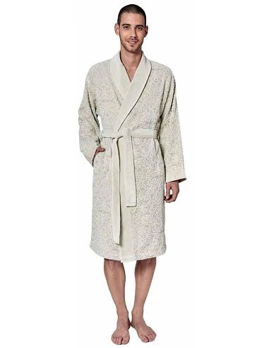 Albornoz Devilla con solapa 83% Algodón 17% lino