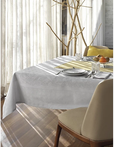 Toalhas de mesa rectangulares em damasco com ajour  100% algodão - Fateba