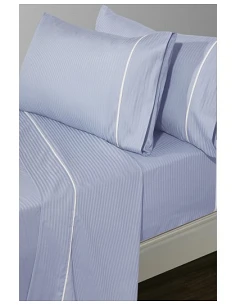 Cama 200x200 cm - JUEGO DE SÁBANAS RAYAS SATÉN 300 HILOS COLOR A ELEGIR