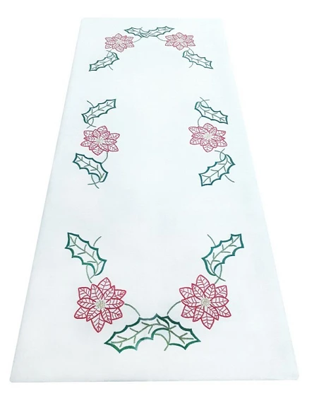 Toalhas de mesa de linho bordada a mão - Toalha de mesa de natal - Bordados da Lixa