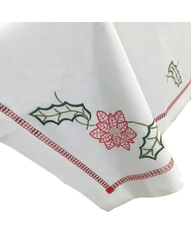 Toalhas de mesa de linho bordada a mão - Toalha de mesa de natal - Bordados da Lixa