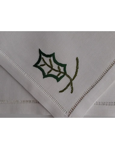 Manteles de lino Bordado A Mano - Mantel bordado de Navidad