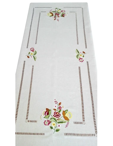 175x275 cm Toalha de mesa de linho bordada a mão - bordados da lixa - Toalha Creative Floral