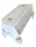 175x275 cm Toalha de mesa de linho bordada a mão - bordados da lixa - Toalha Creative Floral