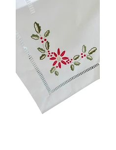 175x350 cm Toalha de mesa de linho bordada a mão - bordados da lixa - Toalha Creative Azevinho 2