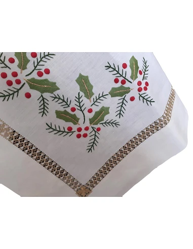 175x275 cm Mantel de lino Bordado A Mano - Mantel bordado Creative Navidad / Natal