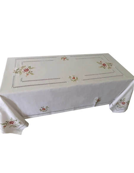 175x275 cm Toalha de mesa de linho bordada a mão - bordados da lixa - Toalha Creative Floral II