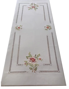 175x275 cm Toalha de mesa de linho bordada a mão - bordados da lixa - Toalha Creative Floral II