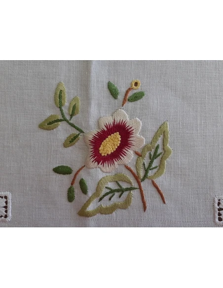 175x275 cm Toalha de mesa de linho bordada a mão - bordados da lixa - Toalha Creative Floral II