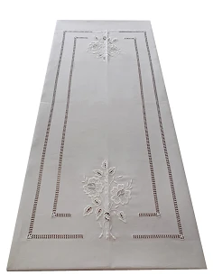 175x275 cm Toalha de mesa de linho bordada a mão - bordados da lixa - Toalha Creative Bouquet